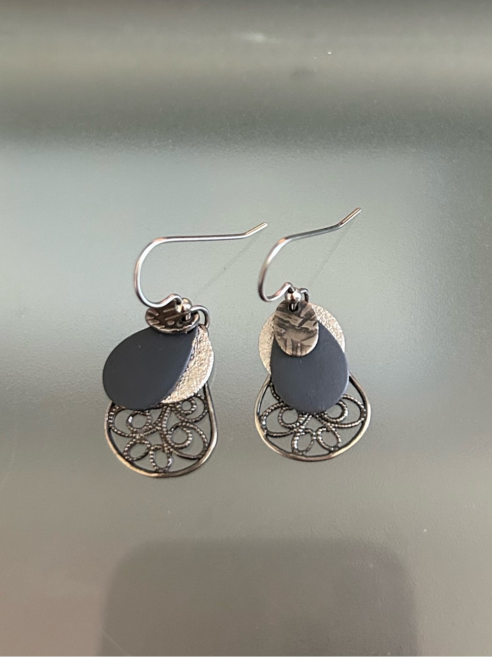 NWOT Natural Life Blue Silver Dangle Earrings
